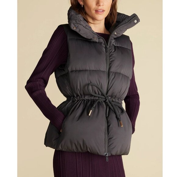 NWT Save The Duck Ren Puffer Vest, Black, 6/XL– Eco-Friendly, Drawstring Waist